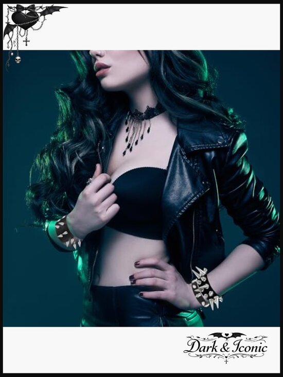 Studded Belt and Spiked Bracelets Set Punk Grunge Accessories main image 5
